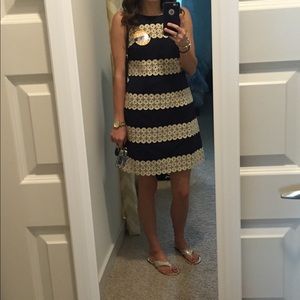 Lilly Pulitzer Navy & Gold Dress